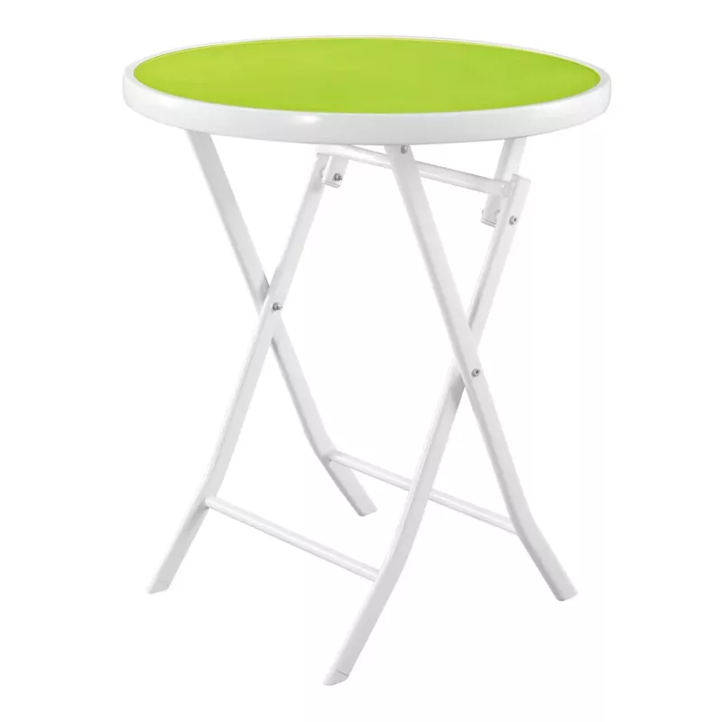 Conjunto de mobiliário de jardim Black Forest pequeno, duas cadeiras + mesa branca e verde
