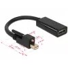 Adaptador de cabo de vídeo DeLOCK 62640 Mini DisplayPort para HDMI 0,25 m preto