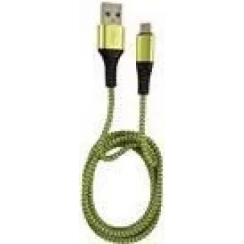 Cabo LC-POWER USB-Micro-1M-7 1 m preto/verde, USB-A para Micro-USB (LC-C-USB-MICRO-1M-7)