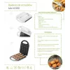 Máquina de waffles Adler AD 3039 — 24 waffles, 1600 W, branco, antiaderente, pegas frias ao toque