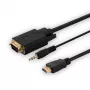 Cabo SAVIO HDMI para VGA CL-198, conector macho HDMI para conector macho VGA com áudio, 1,8 m de comprimento
