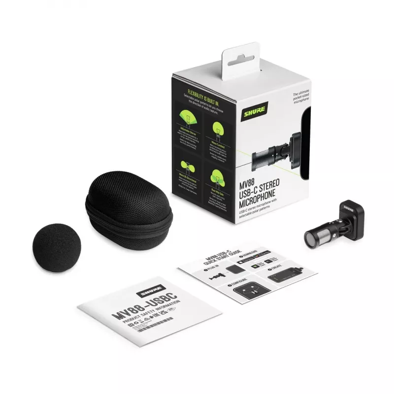 Shure MV88-USBC - Microfone estéreo com ligação USB-C