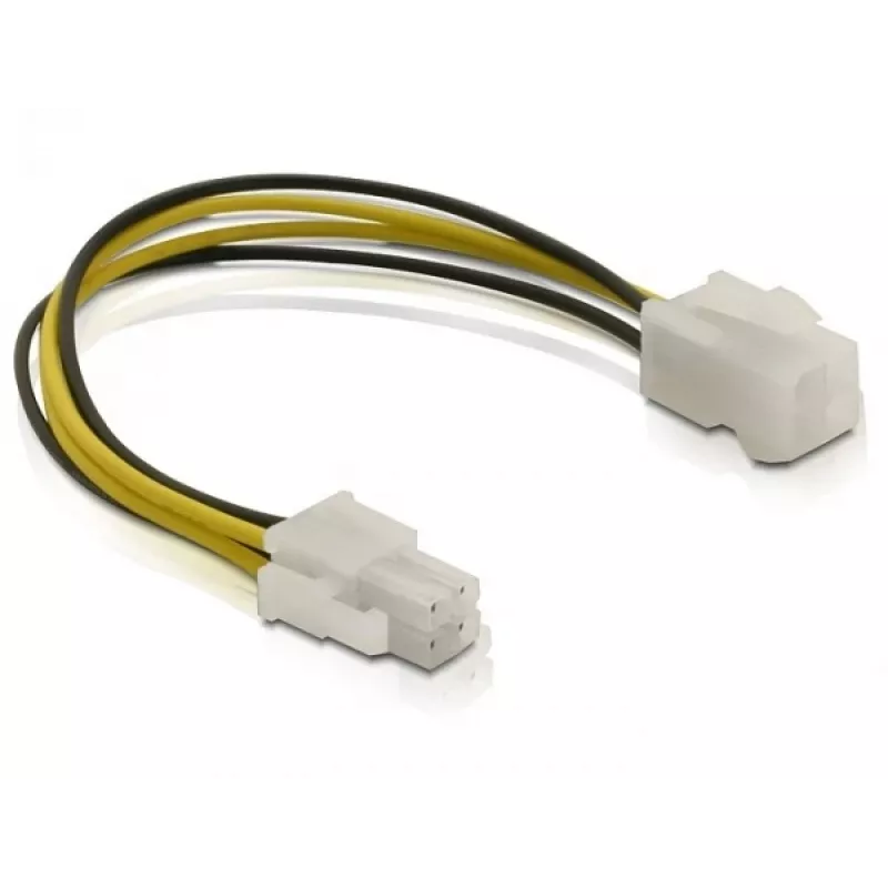 Cabo de alimentação ficha/conector fêmea P4 DeLOCK 82428 0,15 m