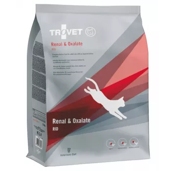 Alimento seco para gatos TROVET Renal & Oxalate RID dieta veterinária, 2,5 kg, frango, suporte das vias urinárias