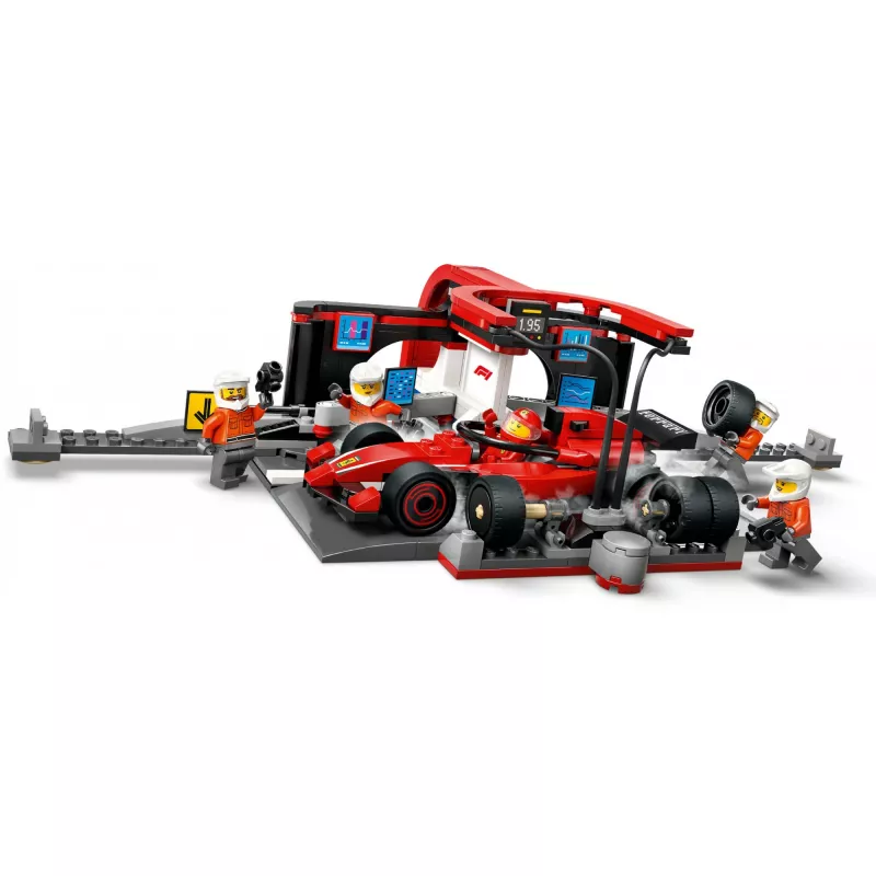 LEGO City conjunto de boxes F1 60443 – Carro Ferrari F1, 322 peças, 5 minifiguras, idade 6+