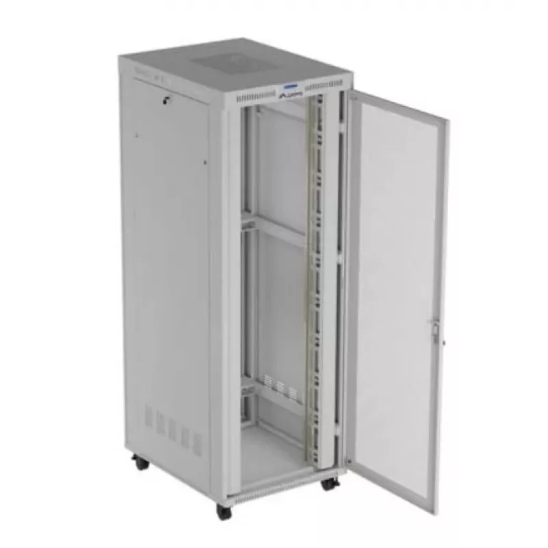Armário rack 19 polegadas LANBERG FF01-8047-23SL 47U 800x1200 mm cinzento portas perfuradas