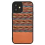 Capa para telemóvel man and wood para iPhone 12 mini – padrão xadrez castanho com contorno preto