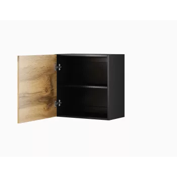 Armário de arrumação de parede Cama Meble VIGO 50×50×30 cm preto / carvalho Wotan