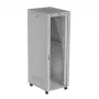 Armário rack LANBERG FF01-8047-12SL 47U 800x1000 mm cinzento com portas frontal e traseira de vidro e espaço para painel LCD