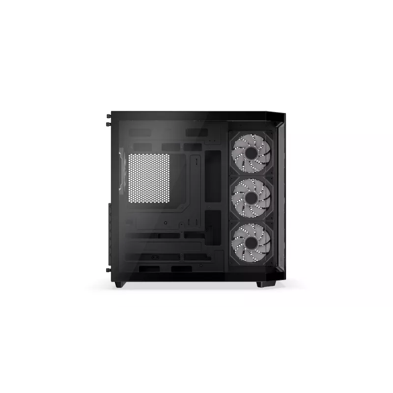 Krux Empero KRXD010 caixa de PC Midi Tower, ATX, vidro temperado, 4 ventoinhas ARGB de 120 mm, preta - placa gráfica até 420 mm, dissipador de CPU até 155 mm, 2x 3,5" + 3x 2,5" baias