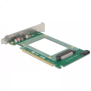 Delock - controlador de armazenamento - 2.5 (6,4 cm) - U.2 NVMe / SATA 6Gb/s - 600MBps - PCIe 4,0 x16 (90051)