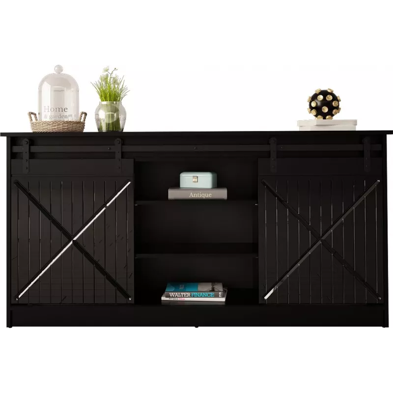 Cómoda 160x80x35 GRANERO preto/preto brilhante