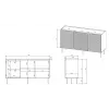 Cómoda 3D2SZ ONDA 150x45x85 preto