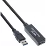 Cabo de extensão USB 3.2 ativo Kindermann 5773000311, 10 m, conector macho A para conector fêmea A