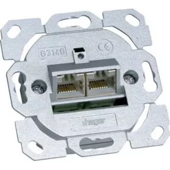 Hager G3140 tomada de dados Cat.6a 2 tomadas 8/8 polos (G3140)
