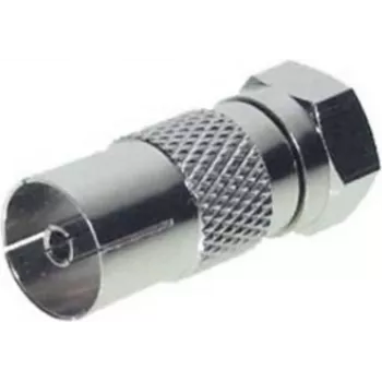 Adaptador ShiverPeaks IEC fêmea para F macho modelo 85321-EC para ligações de TV e antena