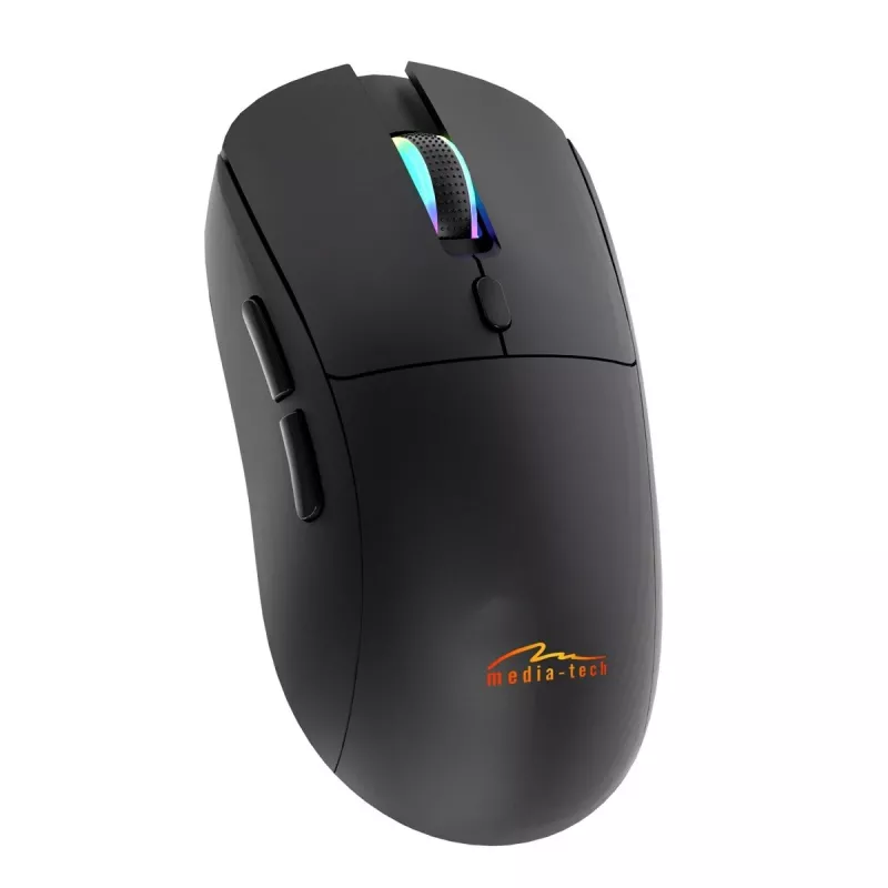 Rato sem fios MEDIA-TECH MT1124 BT/RF Silent & Recharge — ambidestro, 3200 DPI, Bluetooth + 2,4 GHz USB, 6 botões, recarregável