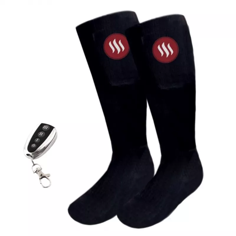 Meias desportivas Glovii GQ2M com elemento de aquecimento integrado, tamanho M, preto, respiráveis, mistura de algodão e elastano