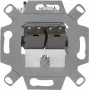 Tomada de rede de parede Rutenbeck UM-Cat.6A iso 10G-MD 2 Up 0 — conector fêmea Keystone Cat.6A, blindado, 2 tomadas