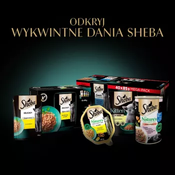 Alimento húmido para gatos Sheba Selection Select Slices variedades de aves, 40 x 85 g latas, 7,8 % de proteína, 4,8 % de gordura