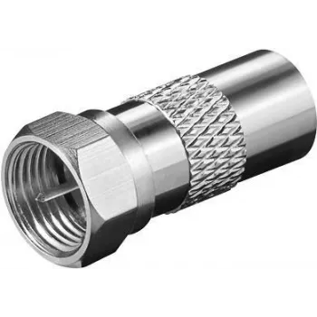 Conector de cabo Goobay 67319 ficha F > conector fêmea coaxial F aço inoxidável (67319)