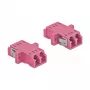 Conector de fibra ótica LC fêmea–fêmea DELOCK 86537 OM4, pack de 2