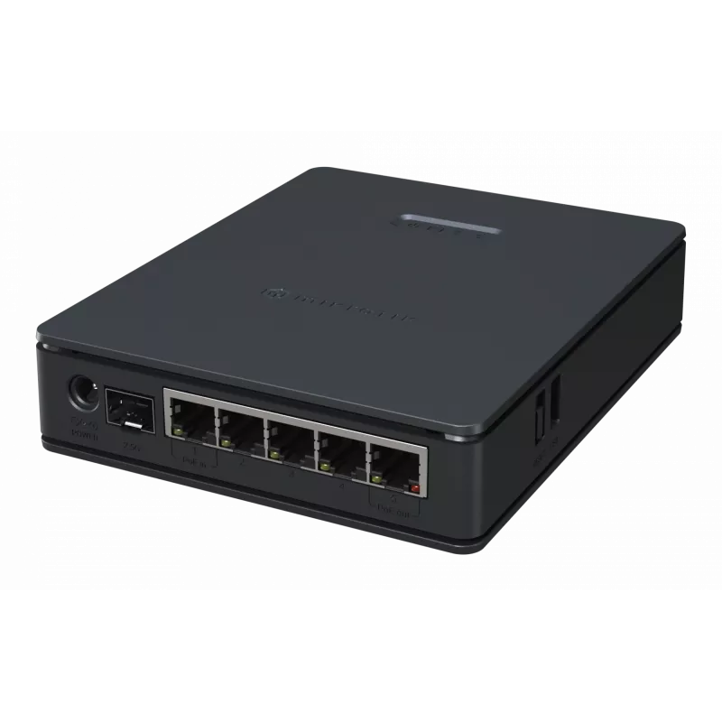 Router MikroTik hAP ax S — dual-band 2,4/5 GHz, 1800 Mbit/s, 5x Ethernet (incl. 2,5G), PoE, preto
