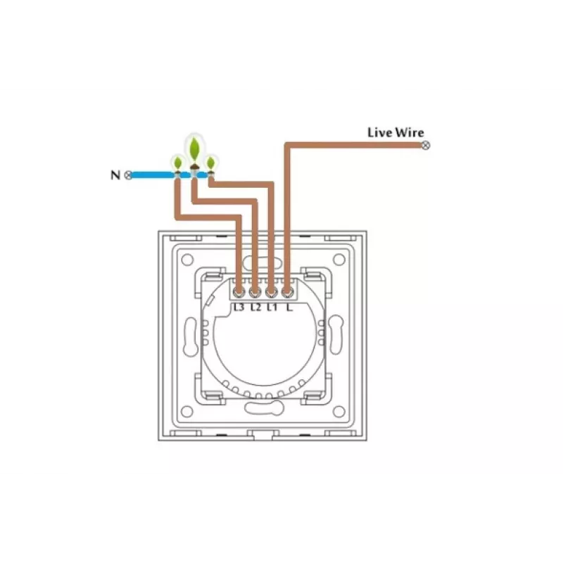 Interruptor de parede tátil Spring 3 vias vidro branco — Modelo 0