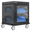 Carrinho/armário de carregamento para portáteis Manhattan com adaptador AC (UE) 32 compartimentos, instale o adaptador AC (cabo de alimentação) do dispositivo no dispositivo, adequado para TODOS os portáteis (até 15,6 polegadas), iPads, MacBooks, Chromebooks, outros dispositivos USB-C, compartimentos 380 x 30 x 280 mm, armário, com fecho