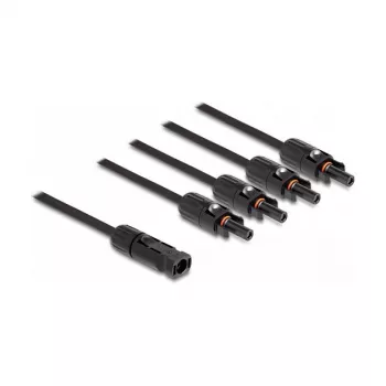 Cabo divisor DeLOCK DL4 cabo divisor solar 1 x ficha para 4 x conector fêmea 50 cm preto
