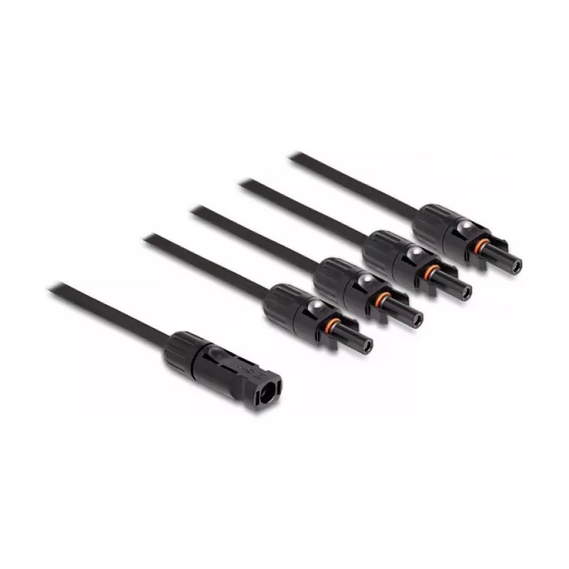 Cabo divisor DeLOCK DL4 cabo divisor solar 1 x ficha para 4 x conector fêmea 50 cm preto