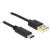 Cabo USB DeLOCK 2m USB2.0-A/USB2.0-C Preto