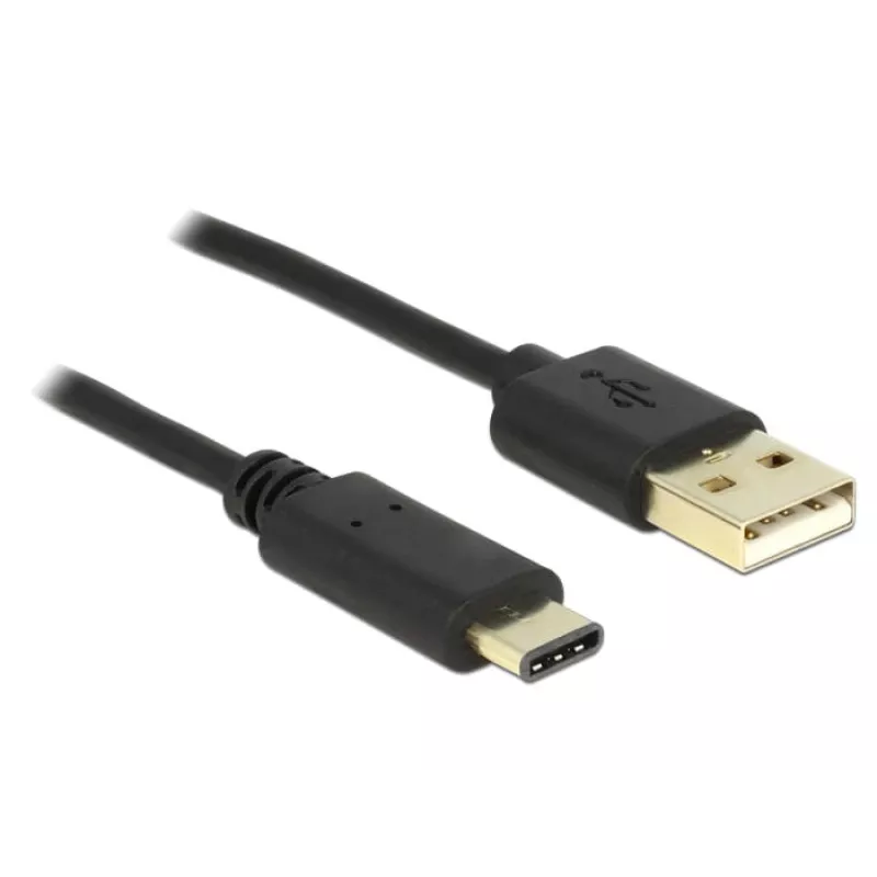 Cabo USB DeLOCK 2m USB2.0-A/USB2.0-C Preto