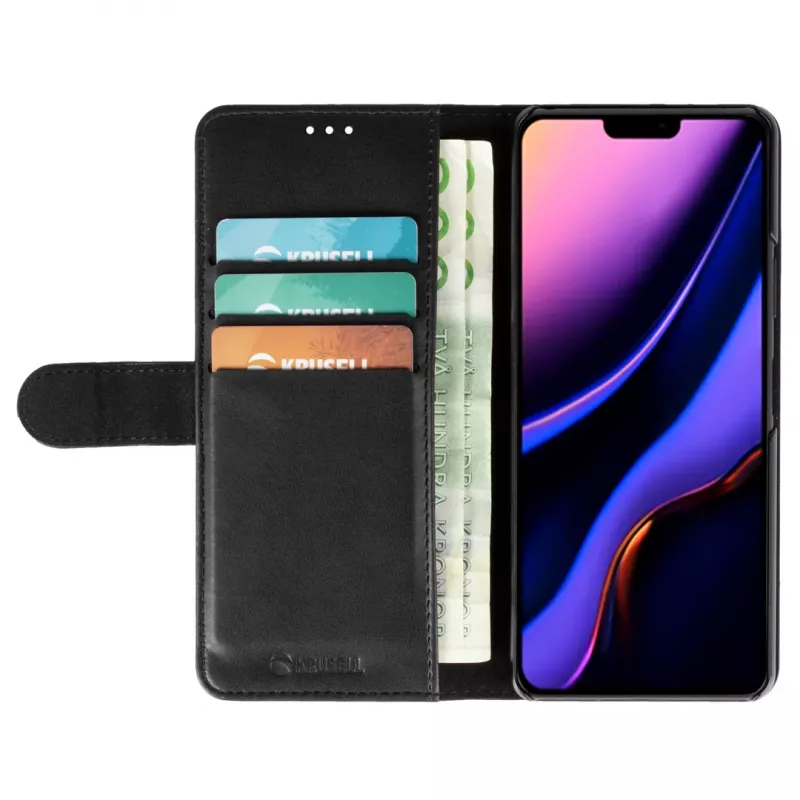 Carteira para telefone Krusell para Apple iPhone 12 Pro Max – preto, estojo folio com compartimento para cartões