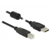 Cabo USB DeLOCK 0,5 m USB 2.0-A USB 2.0-B Preto