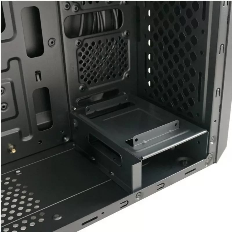 LC Power Classic 7040B - MDT - ATX - sem fonte de alimentação - preto, alumínio escovado / preto - USB/áudio