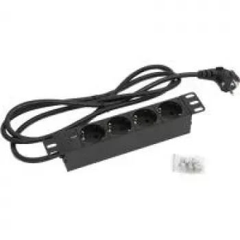 Triton RAB-PD-X91-C1 - Régua de tomadas (rack - montável em rack) - AC 230 V - Saídas: 4 - 25,4 cm (10) - 2,0m - RAL 9005 (RAB-PD-X91-C1)