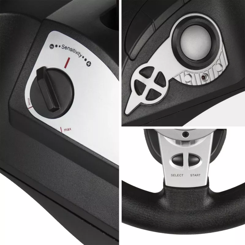 Volante nano rs RS700 com fios USB rotação 270°, 10 botões, pedais, vibração, cabo de 1,8 m