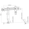 Suporte de monitor MACLEAN MC-854 para dois monitores 17–27 polegadas VESA 75x75 / 100x100, suporte de secretária de braço duplo