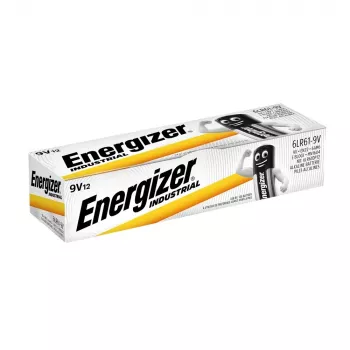 Pilhas alcalinas Energizer 9V PP3 Industrial, pack de 12