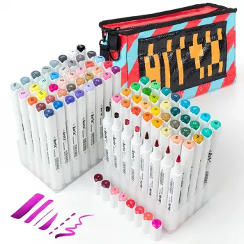 Marcadores de dupla ponta Arrtx Oros — 80 cores, marcadores de dupla ponta para desenho e lettering