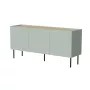 Cómoda cama meble FELLINI 150×40×70 cm, verde-oliva com tampo de carvalho oleado, corpo MDF