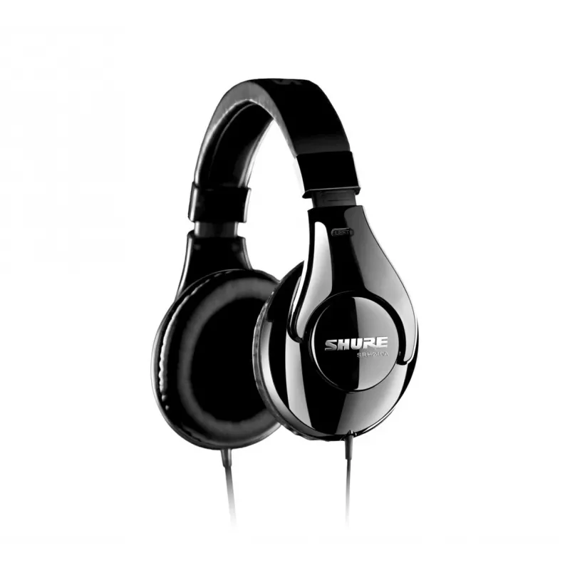 Auscultadores Shure SRH240A com fios, arco de cabeça, música, preto