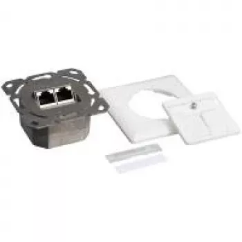 Logilink - tomada de ligação, encastrar - RJ-45 x 2 - RAL 9003, branco sinal (NP0123)