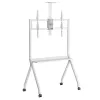 Suporte de TV de chão MACLEAN MC-114 W para ecrãs 55-100 polegadas, branco, VESA até 900x600, carga máxima 120 kg, altura 115–152 cm, prateleira