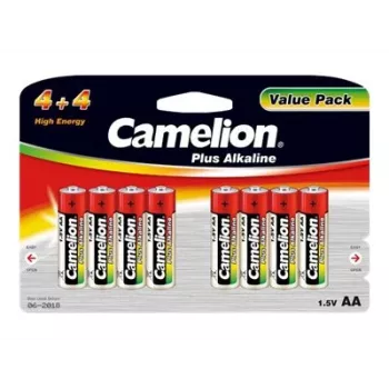 Pilhas alcalinas CAMELION AA LR6 Plus — pack de 8, AA (LR6)
