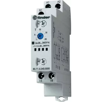 Relé de tempo multifunções Finder, saída de semicondutor 80.71.0.240.0000 80.71.0.240.0000 24 - 240 V DC/AC 1 contacto normalmente aberto 1 A 2 (80.71.0.240.0000)
