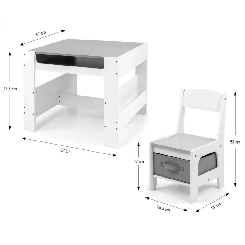 Conjunto de móveis para criança Milly Mally Sven White – modelo 5488, acabamento branco