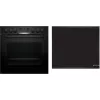 Conjunto de aparelhos de cozinha Bosch HEG578BB4 + NVQ645CB6E placa de indução por zonas elétrica