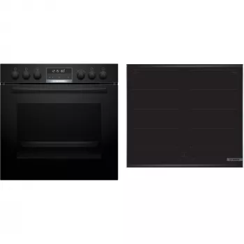 Conjunto de aparelhos de cozinha Bosch HEG578BB4 + NVQ645CB6E placa de indução por zonas elétrica